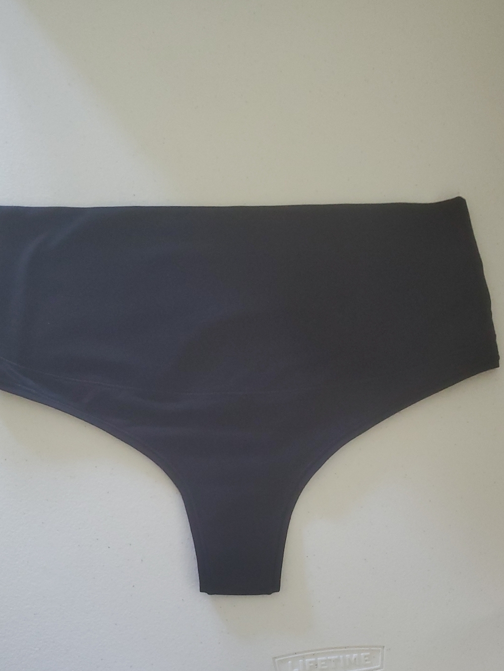 SPANX COTTON COMFORT  THONG IN BLACK /SZ:LARGE